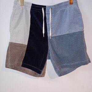 PacSun Men's Patchwork Corduroy Shorts - Blue, Gray, Brown